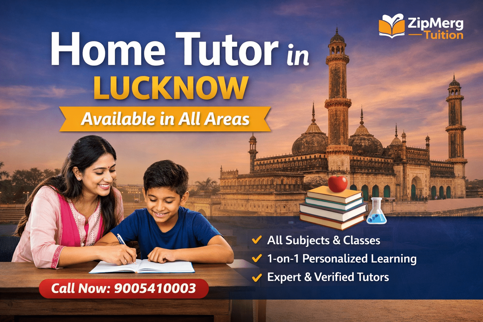 Private home tutor in Lucknow helping student study at home with one to one guidance