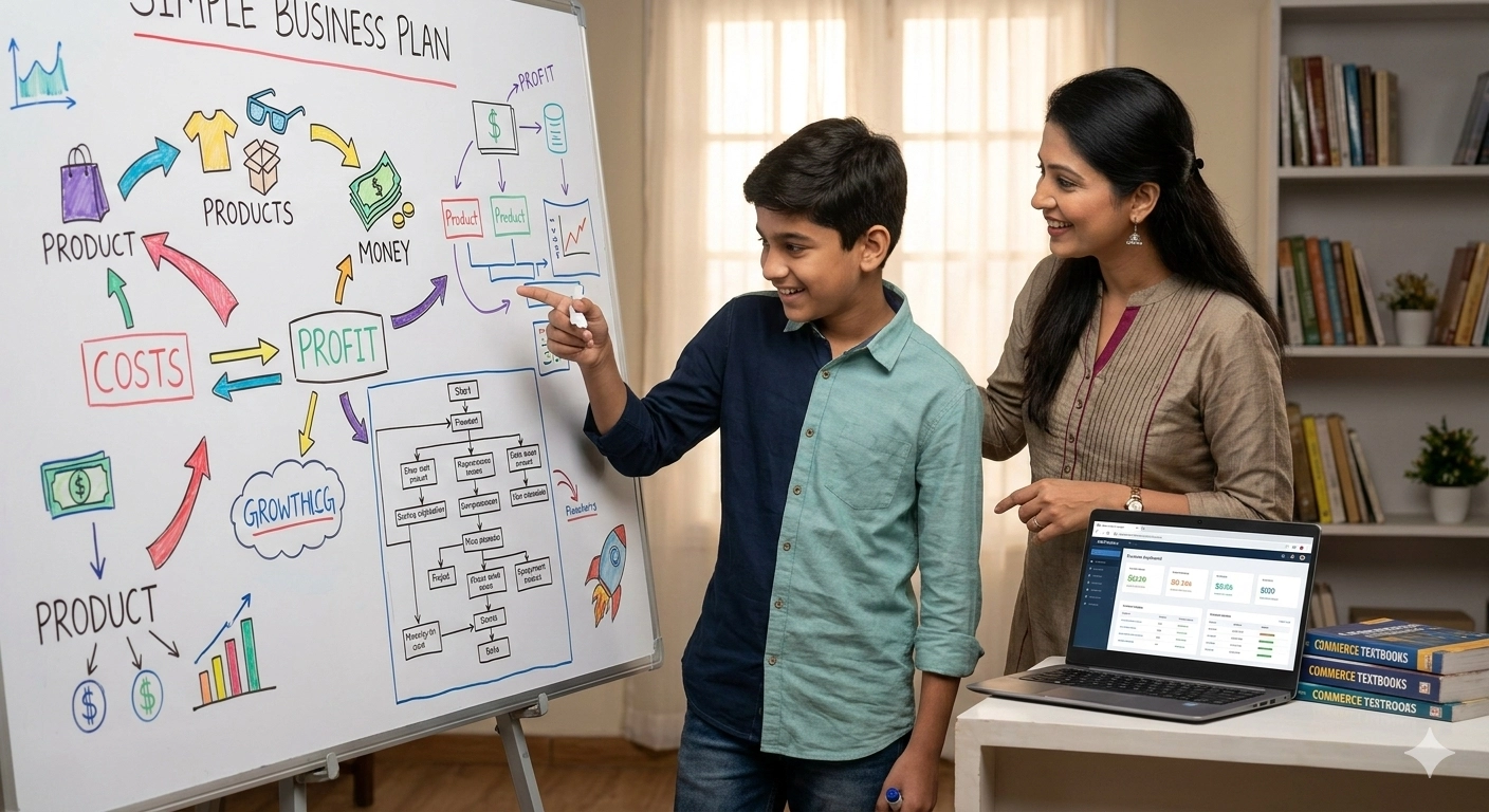 An expert home tutor in Lucknow explaining concepts to a student using a whiteboard