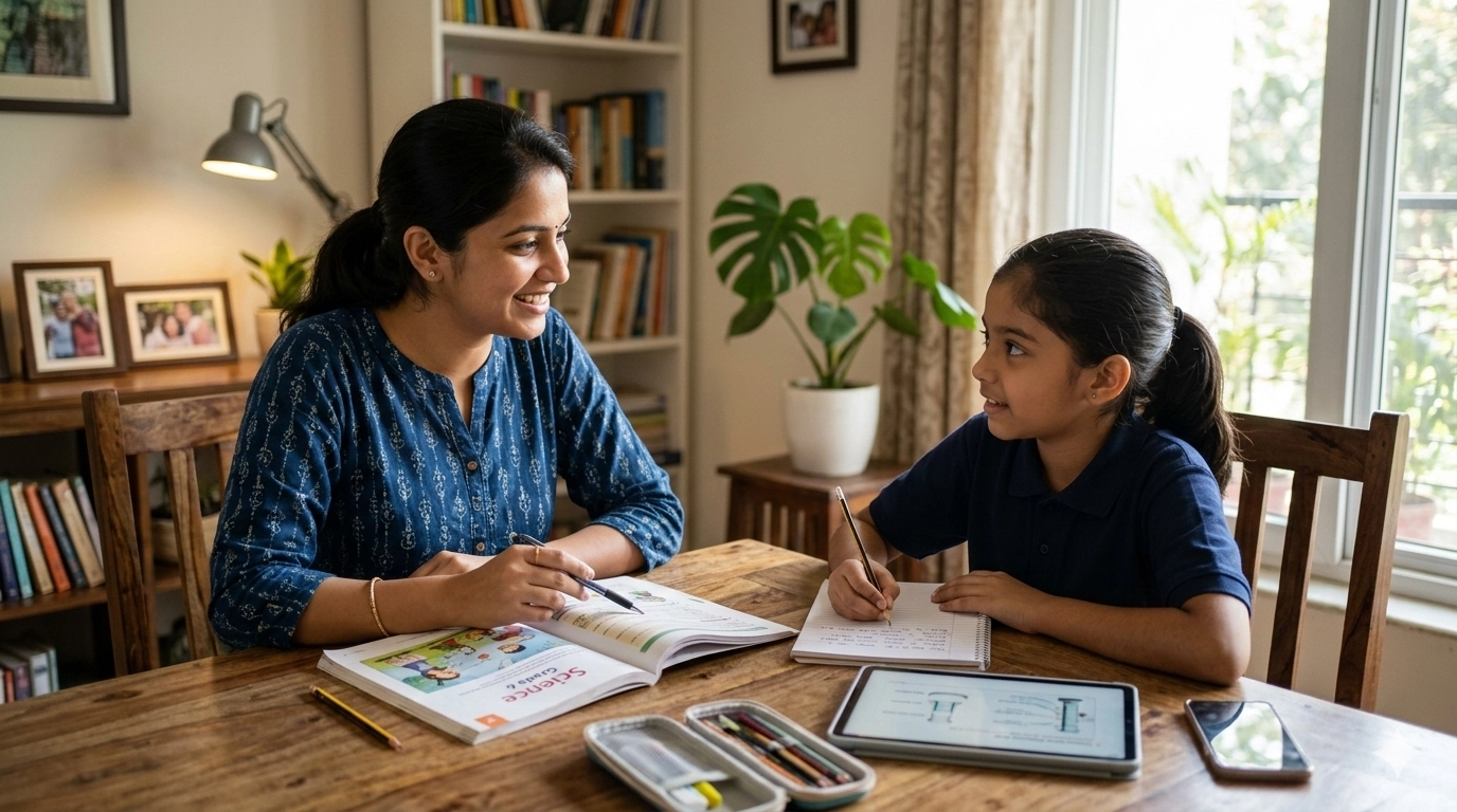 friendly female home tutor in Lucknow teaching young student